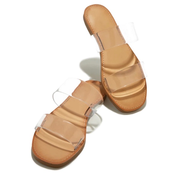 Double Clear Band Sandals - Picture 3 of 12